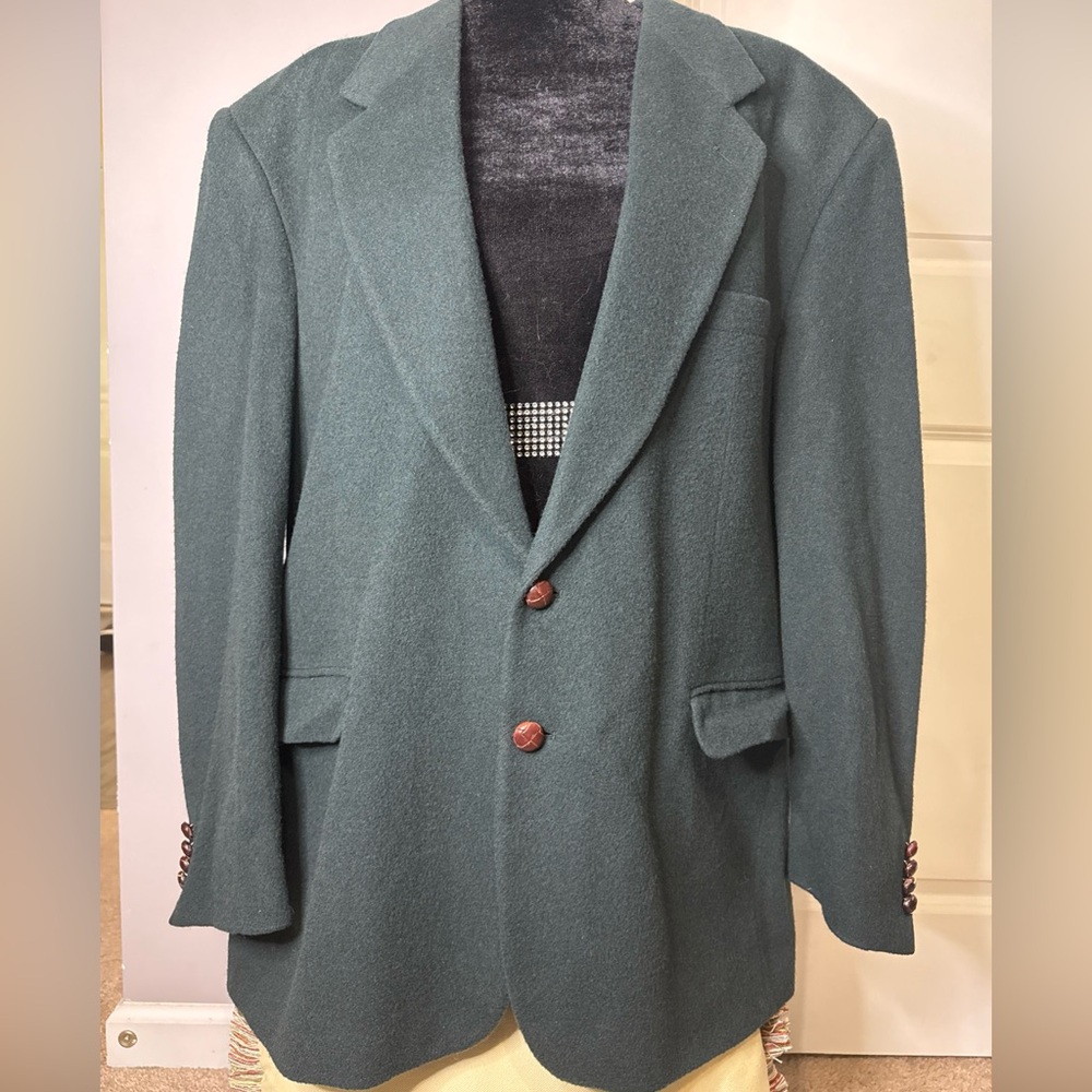 Tailors Row by Deans Gate, dark green camel hairr sports coat, size L/46